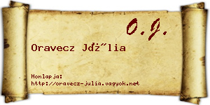 Oravecz Júlia névjegykártya